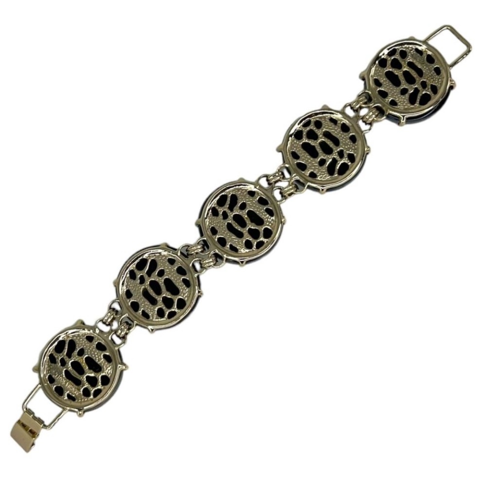 KENDRA SCOTT Iridescent Cobalt Blue Purple Statement Cassie Bracelet Yellow Gold - Picture 4 of 7